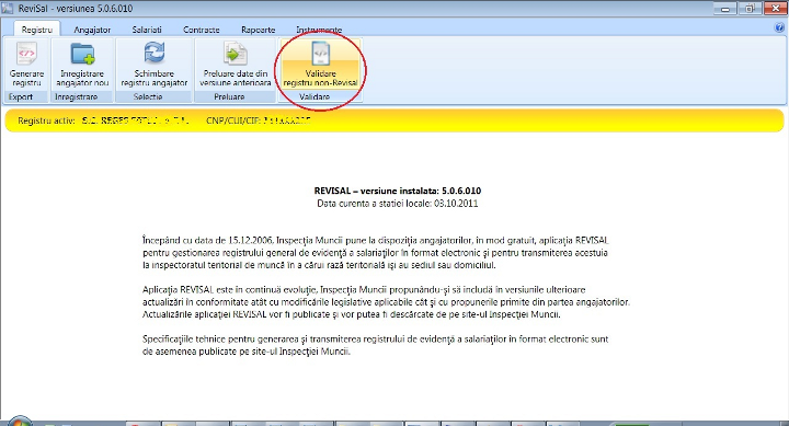 generarea registrului